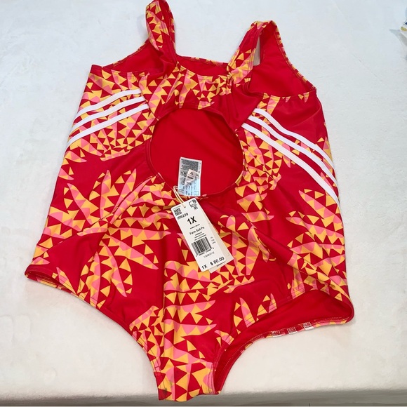 Farm Rio x adidas red orange white one piece swimsuit size 1XL new with tags - Picture 9 of 12
